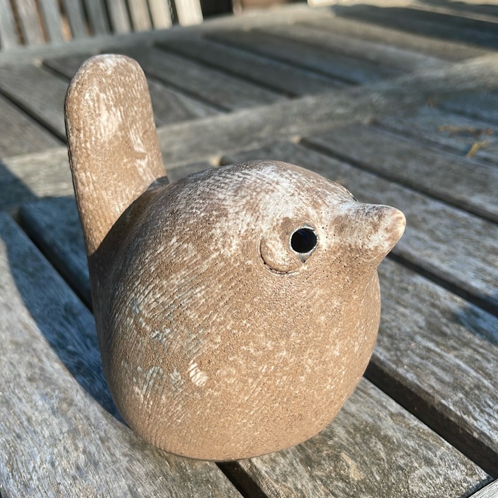McCarty bird - Perky Wren - handmade pottery